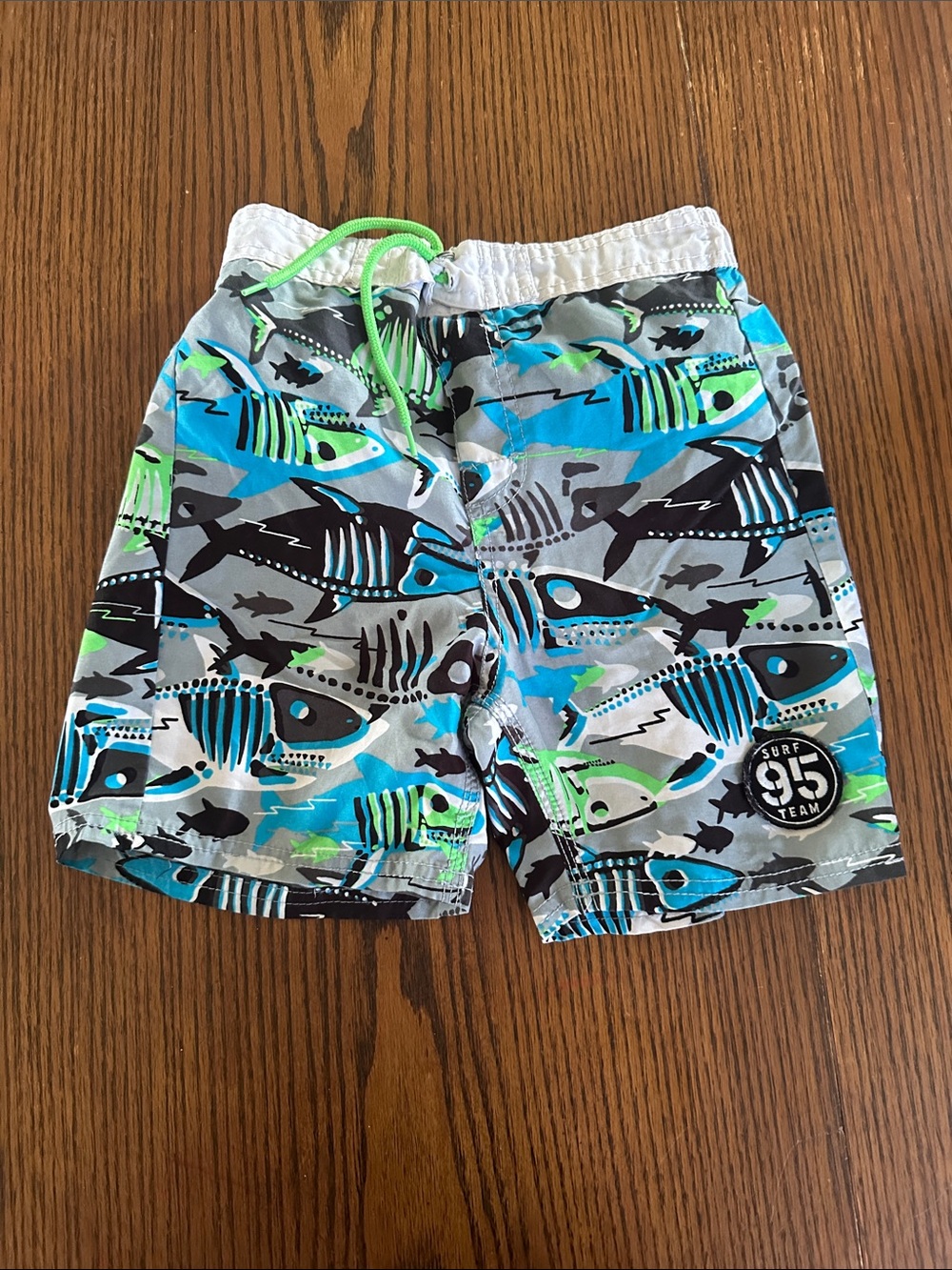OshKosh B'gosh Blue, Teal & Green Shark Swim Trunks